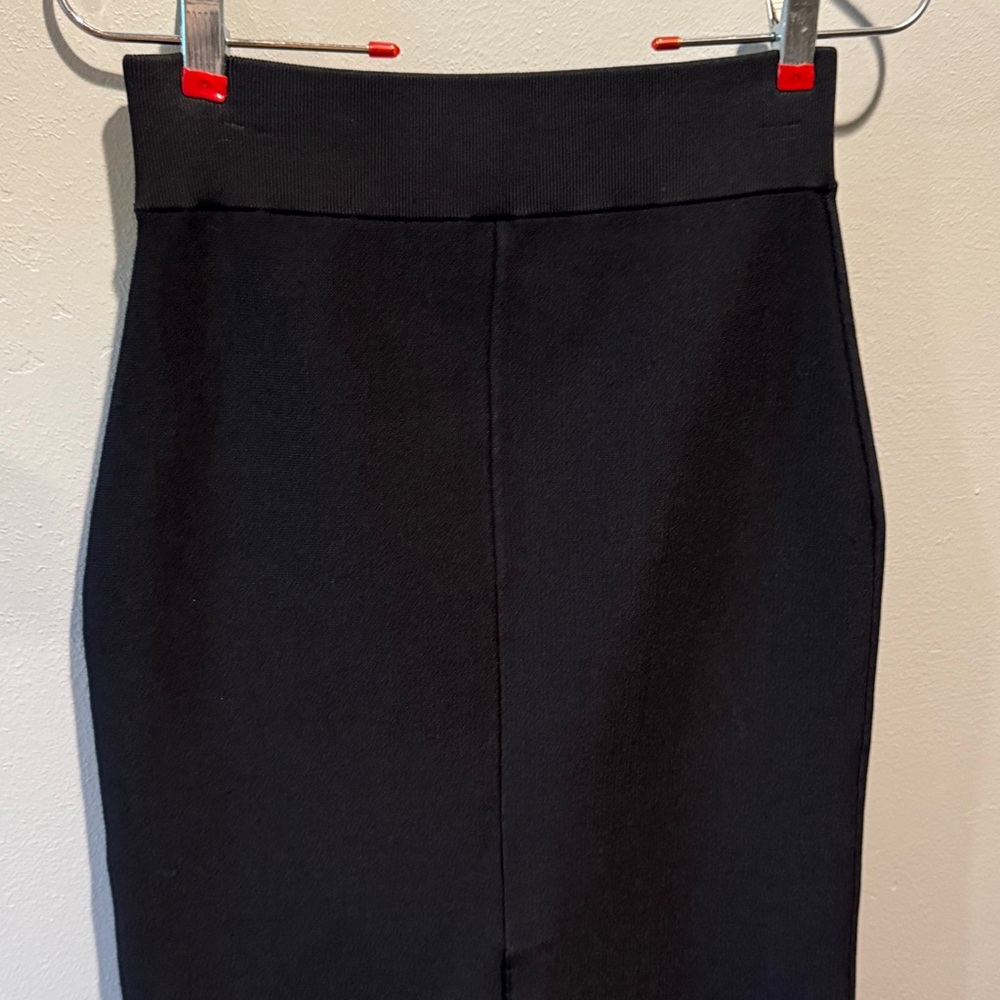 A.L.C Scalloped Black Fringe Hem Pencil Bodycon High Waisted Tassel Skirt - Picture 9 of 13